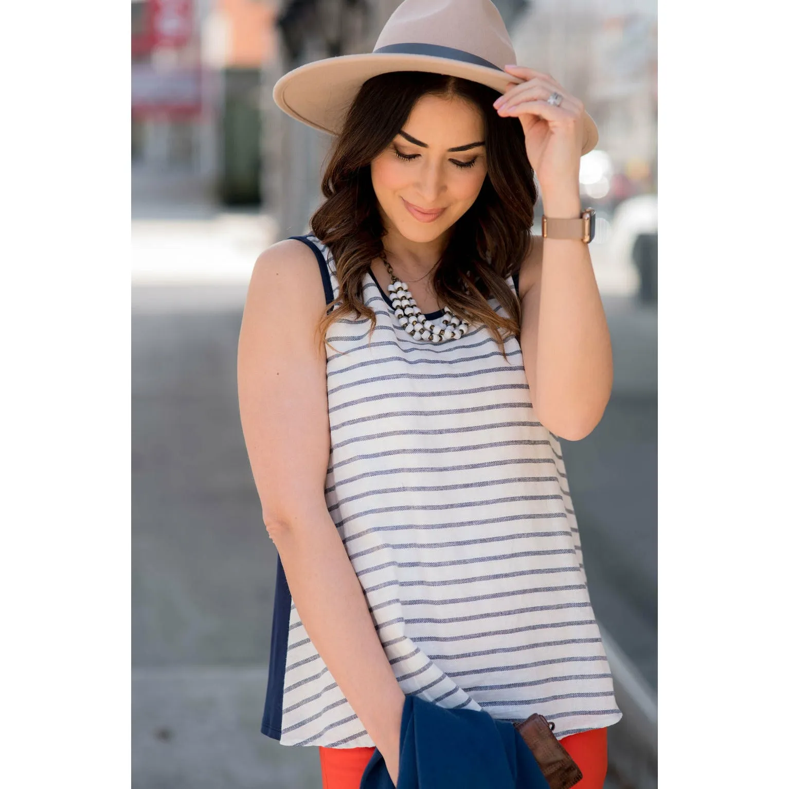 Striped Front Tank