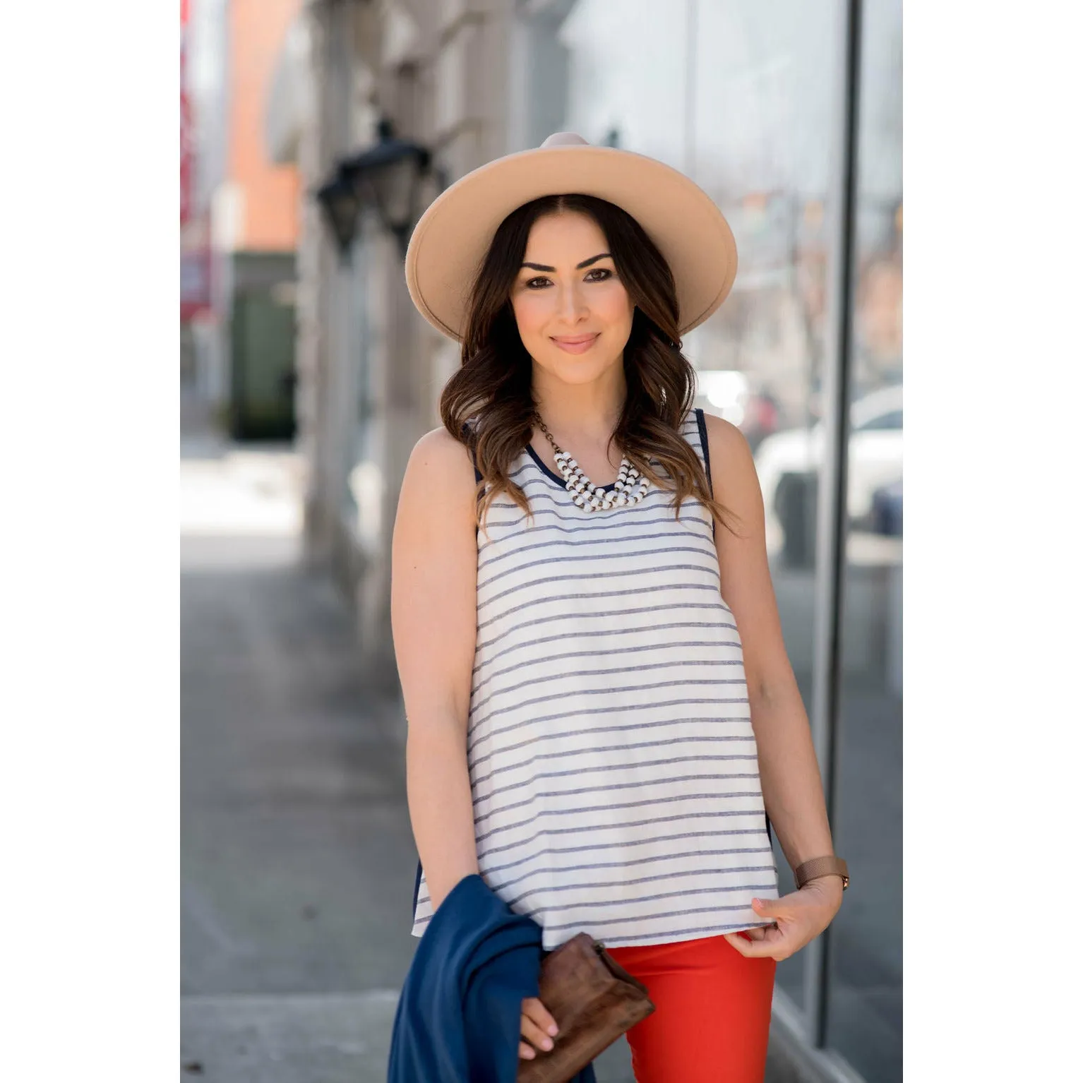 Striped Front Tank