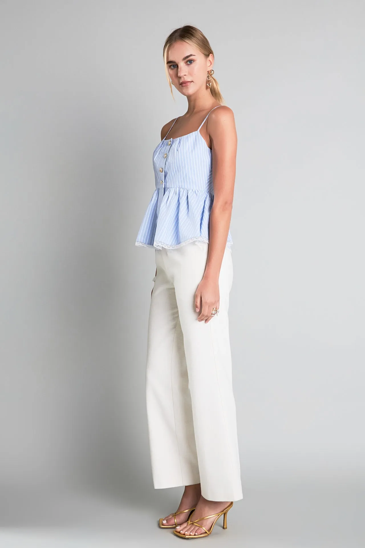 Striped Peplum Top