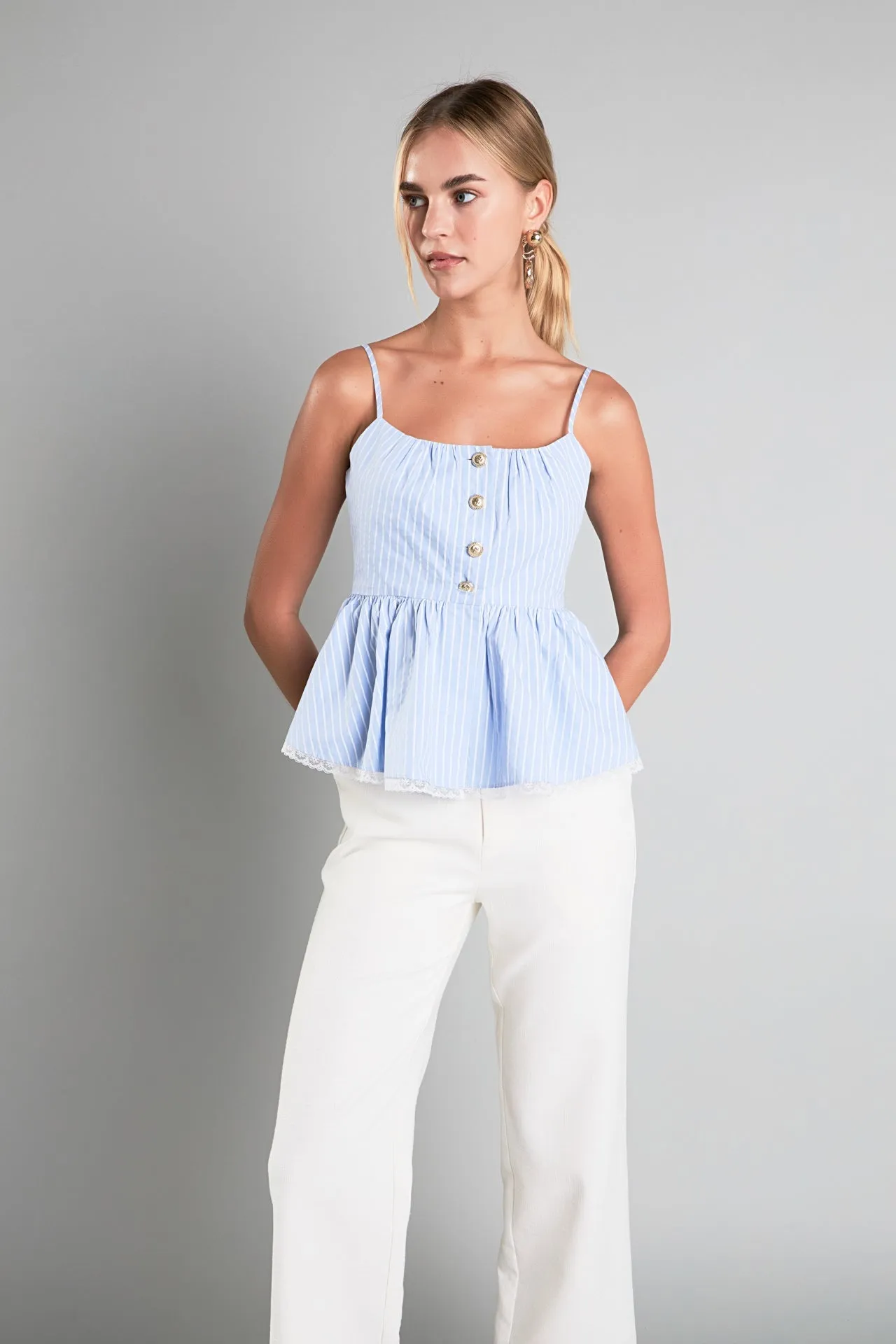 Striped Peplum Top