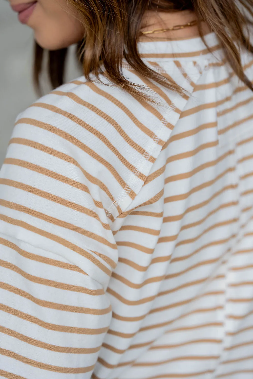 Striped Raw Stitched Tee