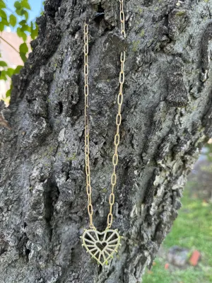 STUDDED HEART NECKLACE