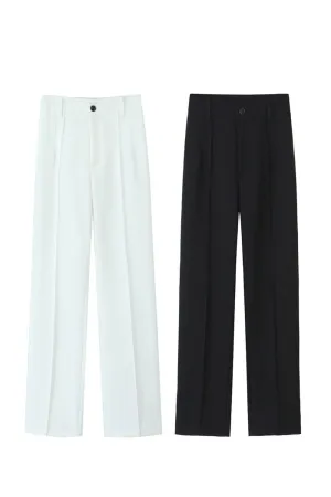 'Summer' Straight-Leg High-Waist Pants (2 Color)