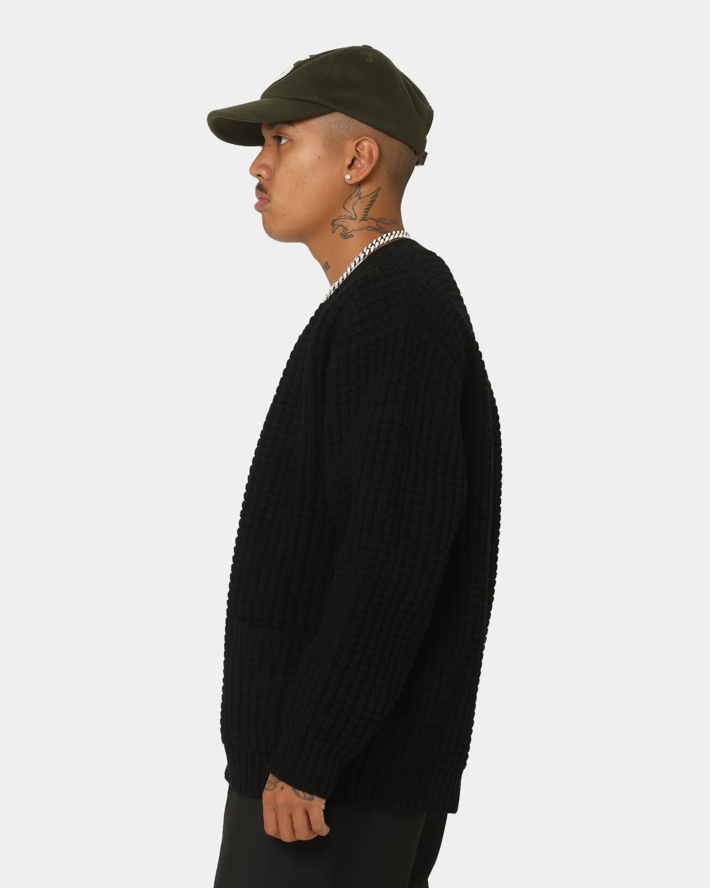 Supreme Waffle Knit Cardigan Black