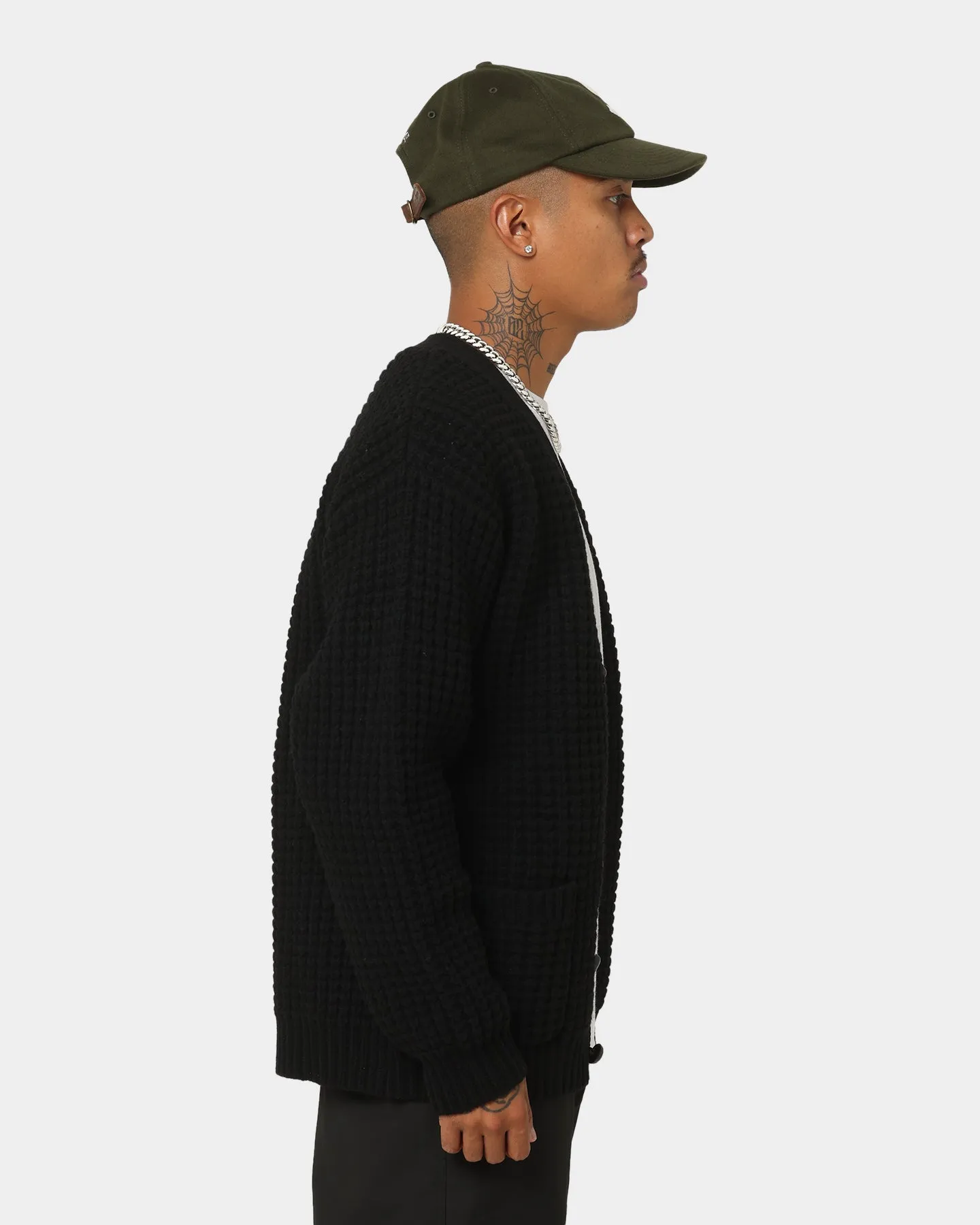 Supreme Waffle Knit Cardigan Black