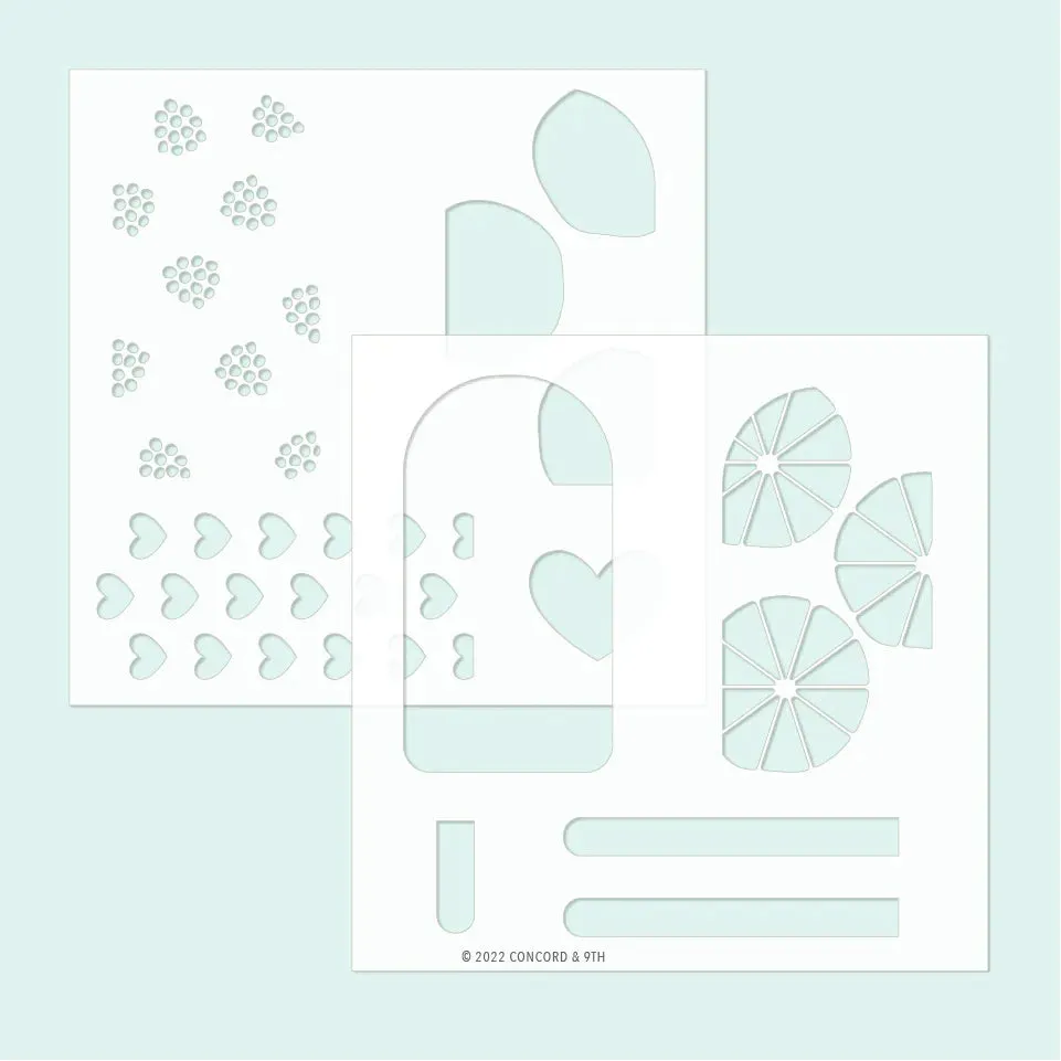 Sweet Summer Stencil Pack (two 6x6)