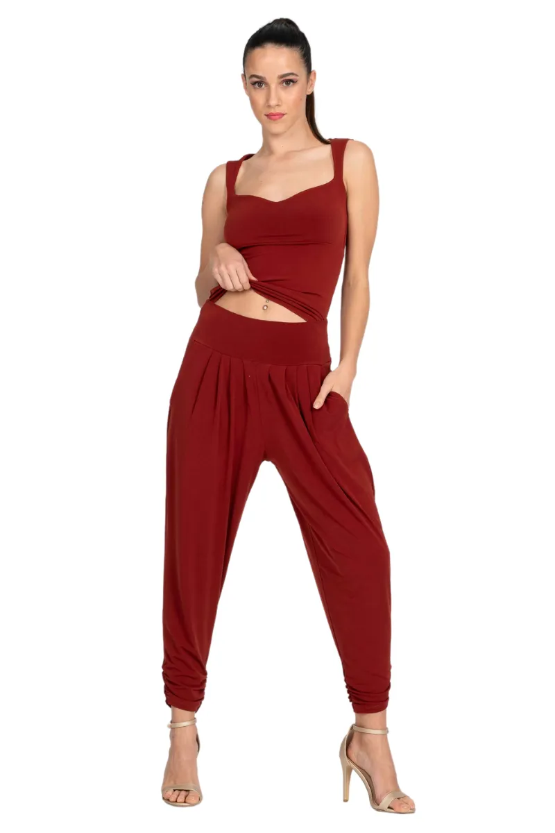 Sweetheart Neckline Top With Thick Straps