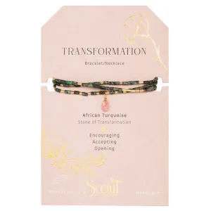 Teardrop Stone Wrap African Turquoise/Watermelon/Gold - Stone of Transformation