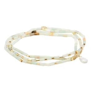Teardrop Stone Wrap Amazonite/Howlite//Gold - Stone of Courage