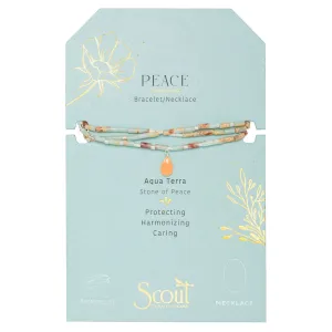 Teardrop Stone Wrap Aqua Terra/Sunstone/Silver - Stone Of Peace
