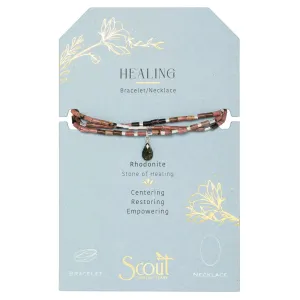 Teardrop Stone Wrap Rhodonite/Pyrite/Silver - Stone Of Healing