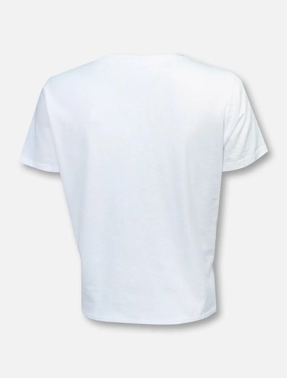Texas Tech Red Raiders "Rugged Football Font" Front Tie Crop Top