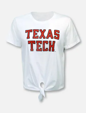 Texas Tech Red Raiders "Rugged Football Font" Front Tie Crop Top