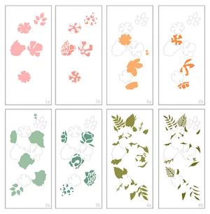 Thankful Flowers Slimline Layering Stencil Set