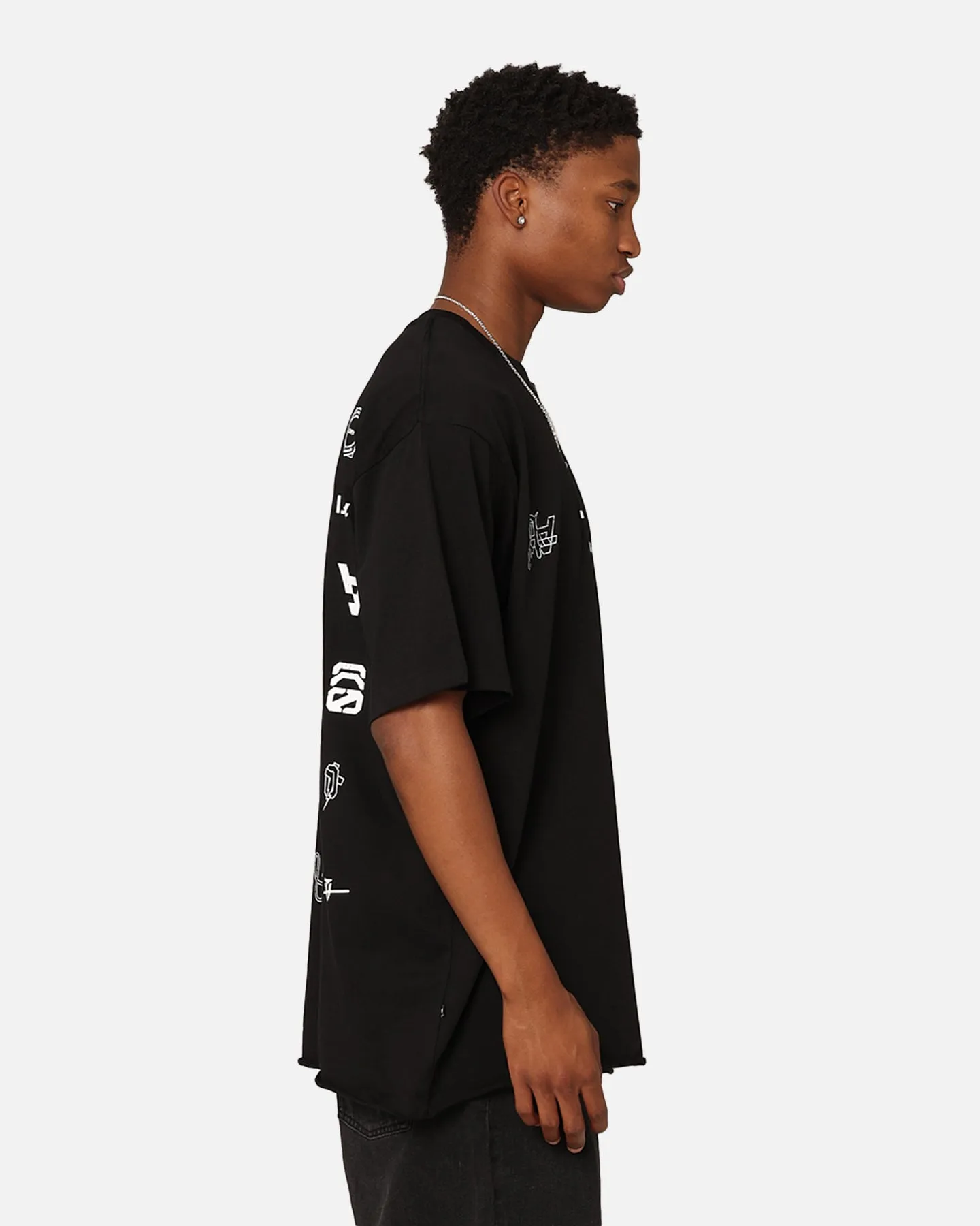 The Anti Order Stacked Logo Baggy T-Shirt Black
