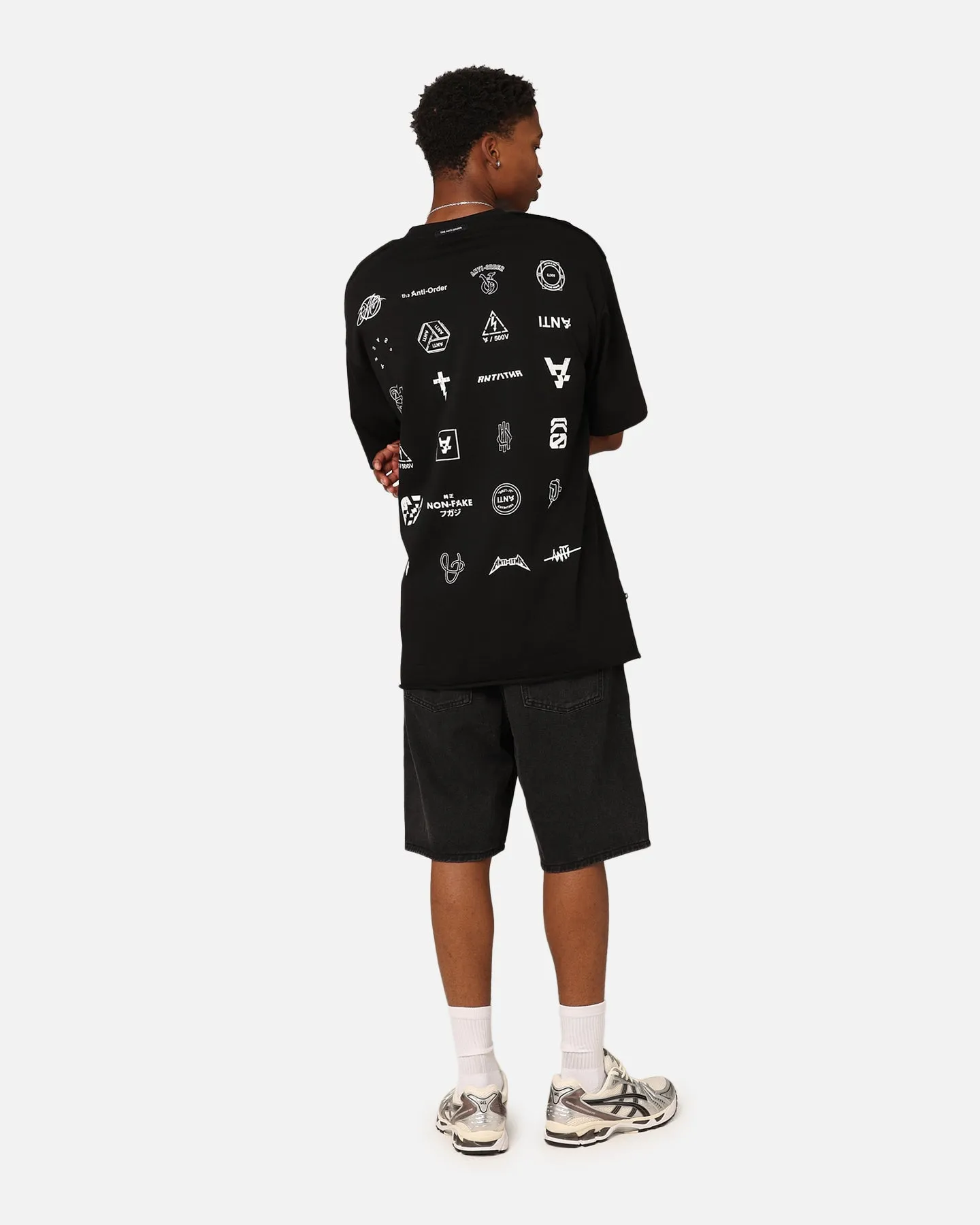 The Anti Order Stacked Logo Baggy T-Shirt Black