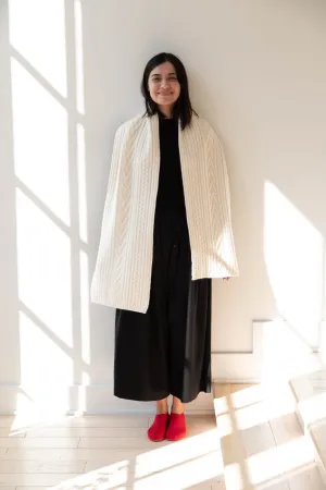 The Loom | Cabled Scarf in Ivory