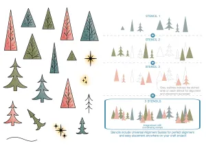 Through the Trees Stamps and Slimline Layering Stencils Bundle
