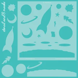 To The Moon Scene Builder Stencil & Mask Set of 3