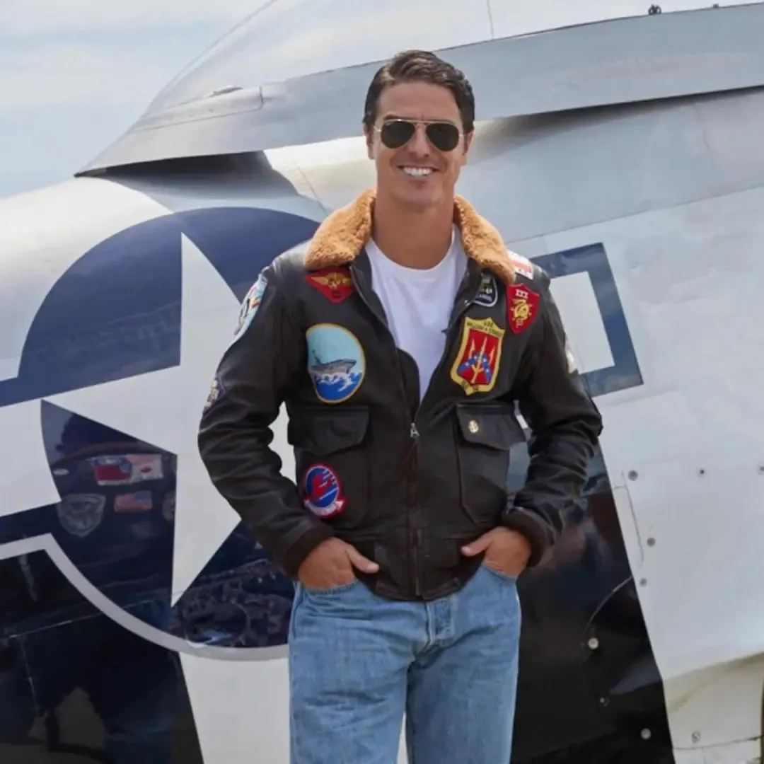 Tom Cruise Top  Gun Maverick Leather Jacket