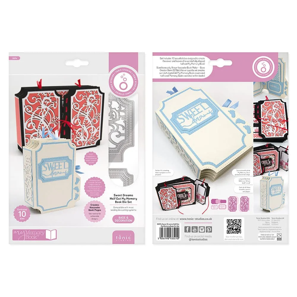 Tonic Studios - Sweet Dreams Half Cut My Memory Book Die Set - 3321E