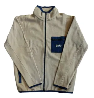 Trillium Zipped Polar Fleece | Tan/Navy