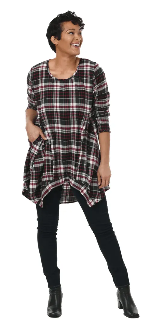 Tulip Lainey Tunic Top in soft Flannel