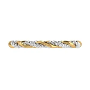 Two Tone Twisted Ring 18K Gold