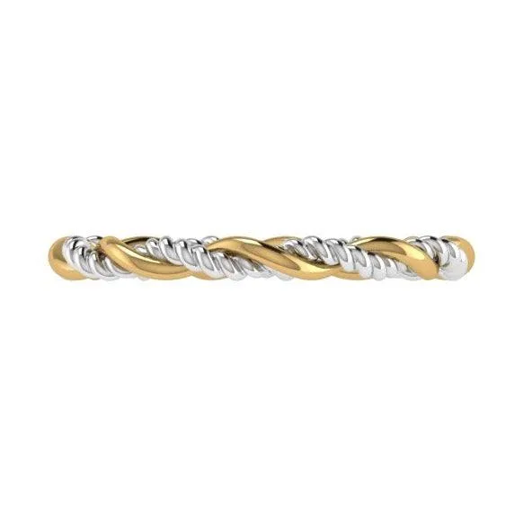 Two Tone Twisted Ring 18K Gold