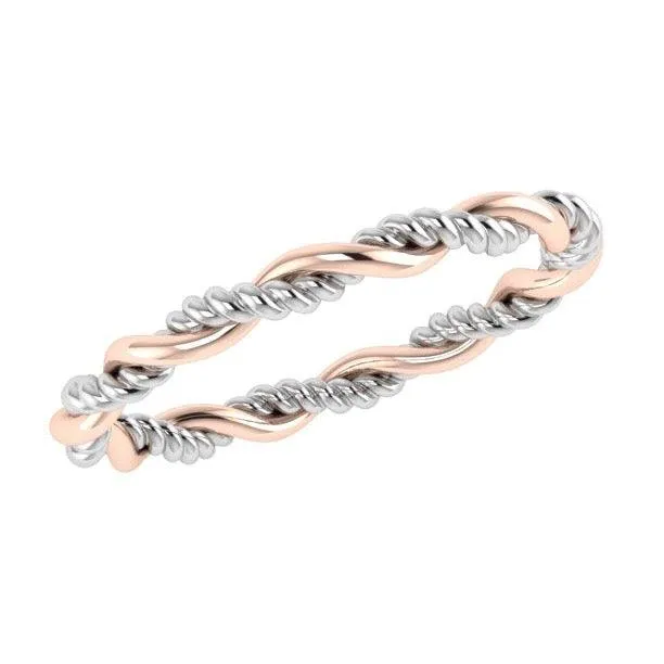 Two Tone Twisted Ring 18K Gold