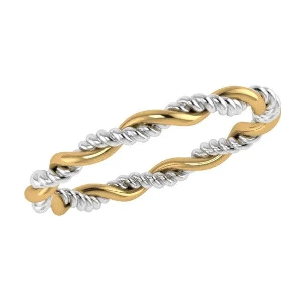 Two Tone Twisted Ring 18K Gold