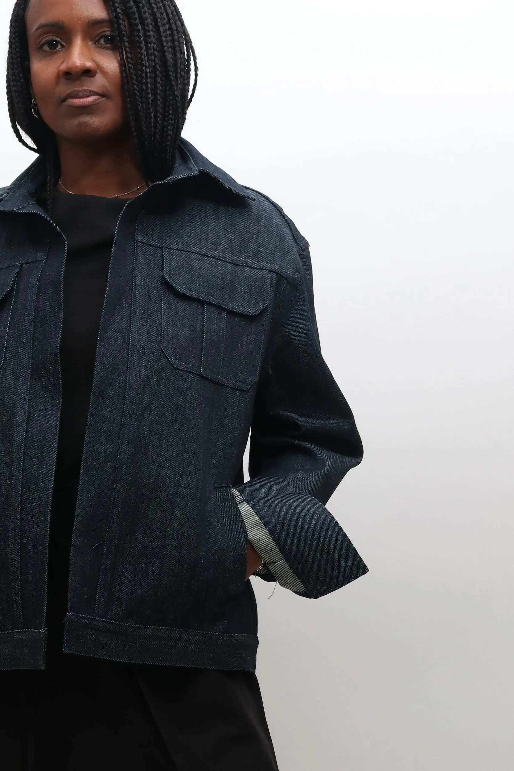 Unisex Designer Sample Oversized Raw Denim Jacket