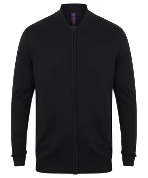 Unisex zip-through cardigan | Navy
