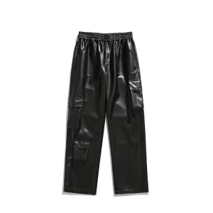 Vintage Leather Wide Leg Cargo Pant