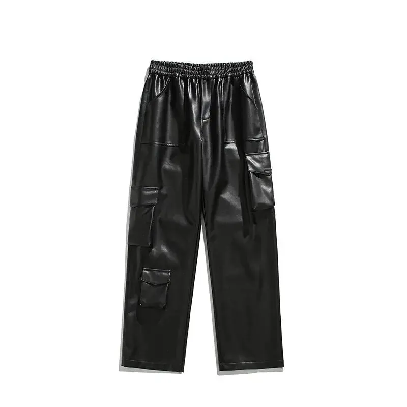 Vintage Leather Wide Leg Cargo Pant