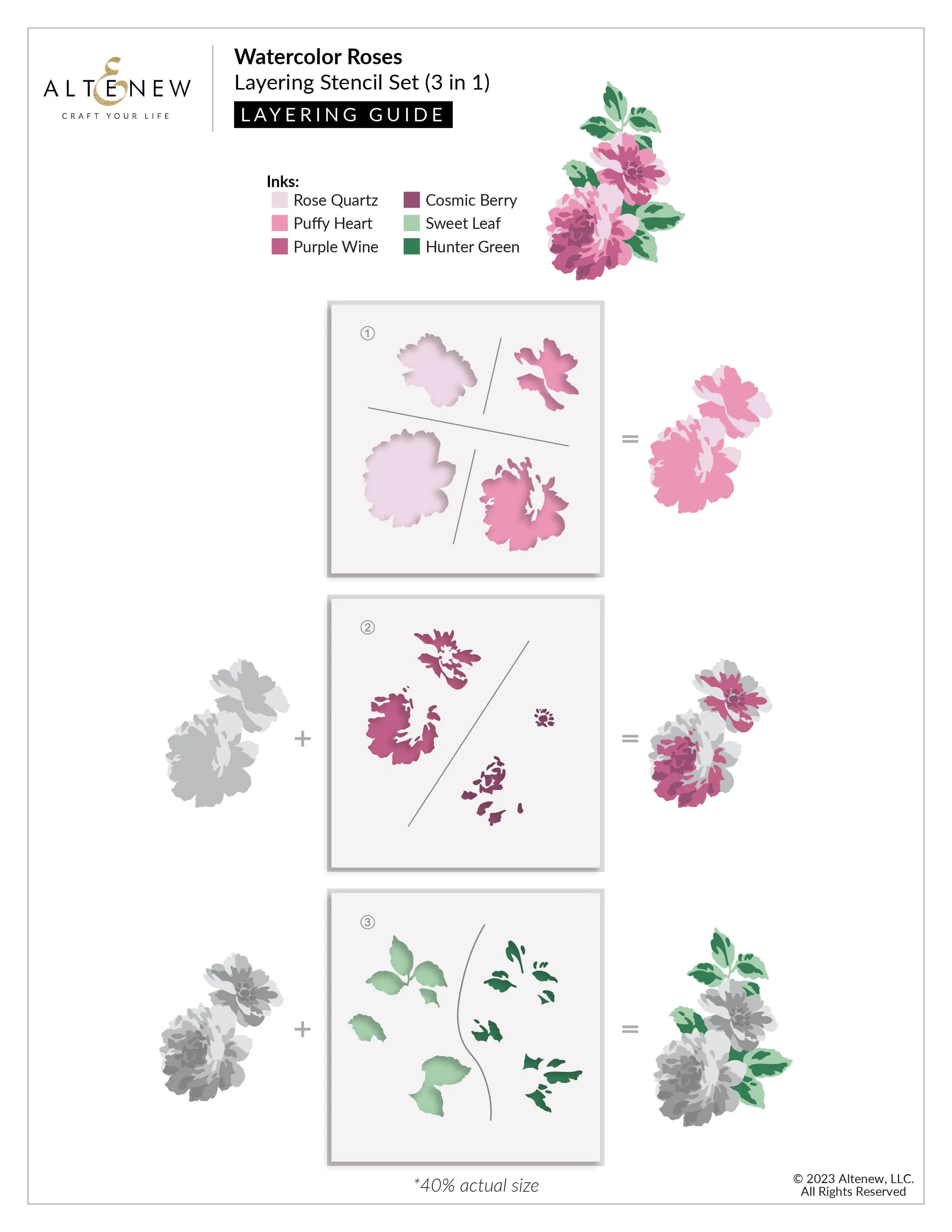 Watercolor Roses (Stencil & Die)