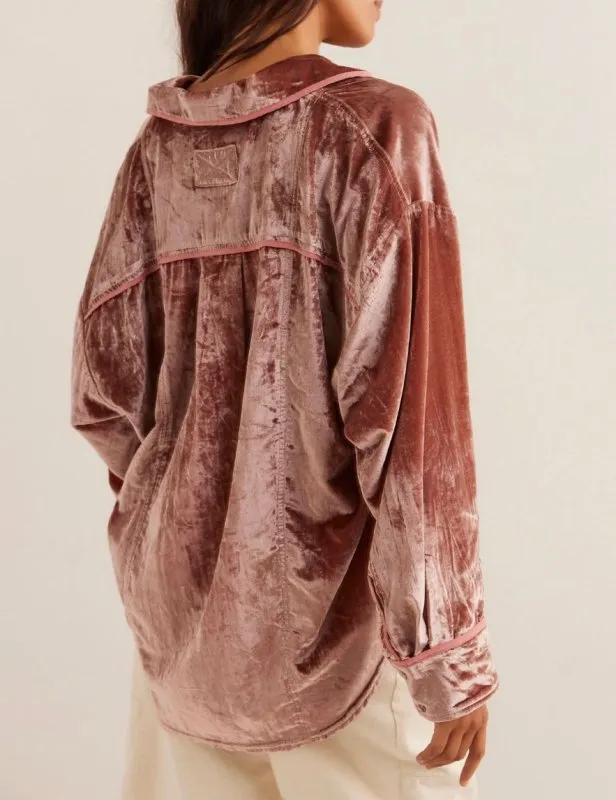 We The Free Luxy Solid Velvet Shirt