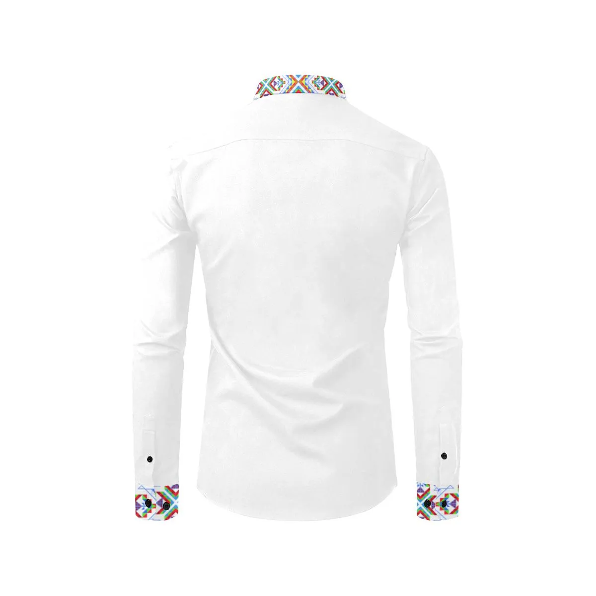 White Blanket Strip Dress Shirt