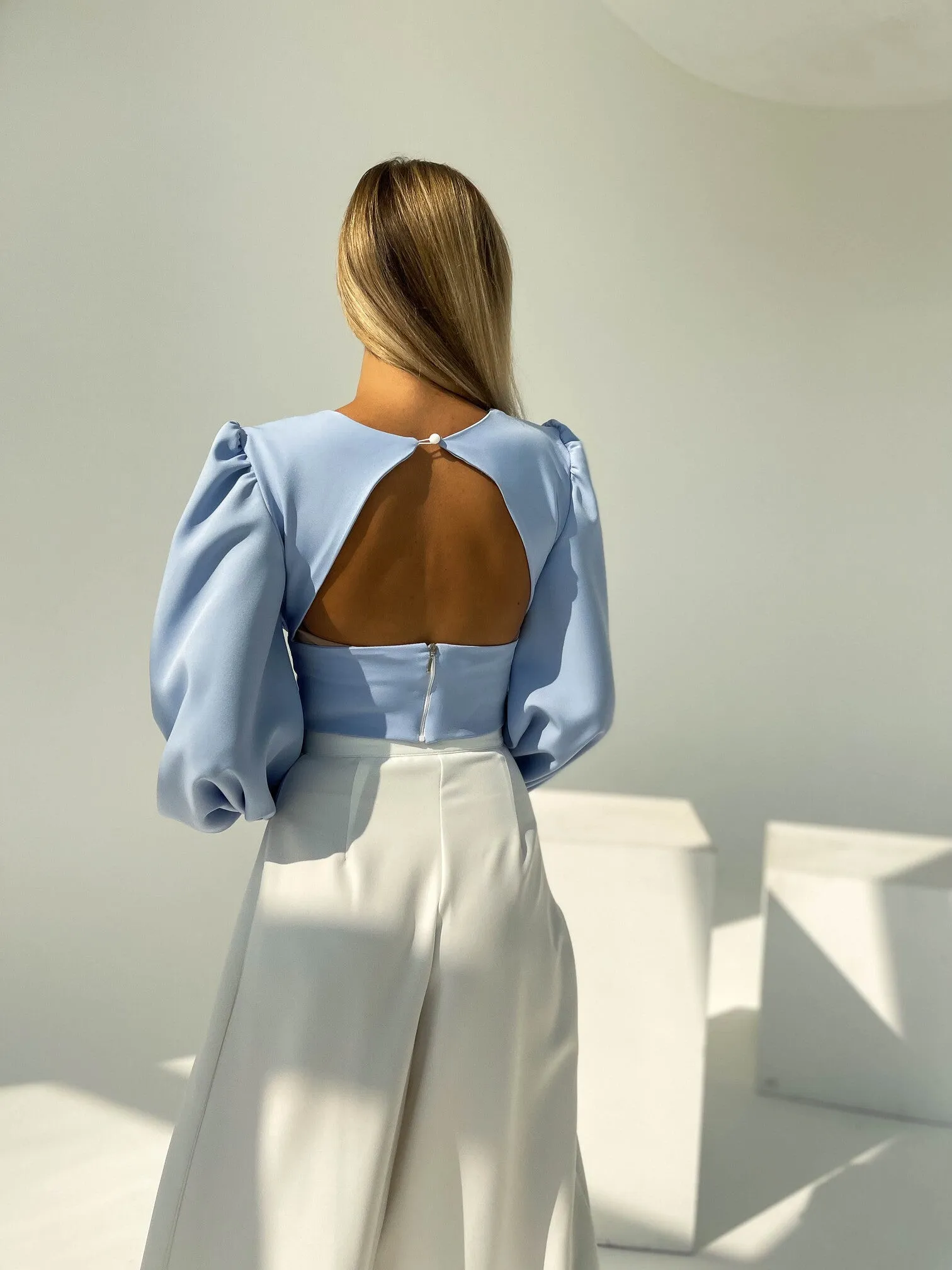 White High Waist Slit Cuff Сulottes