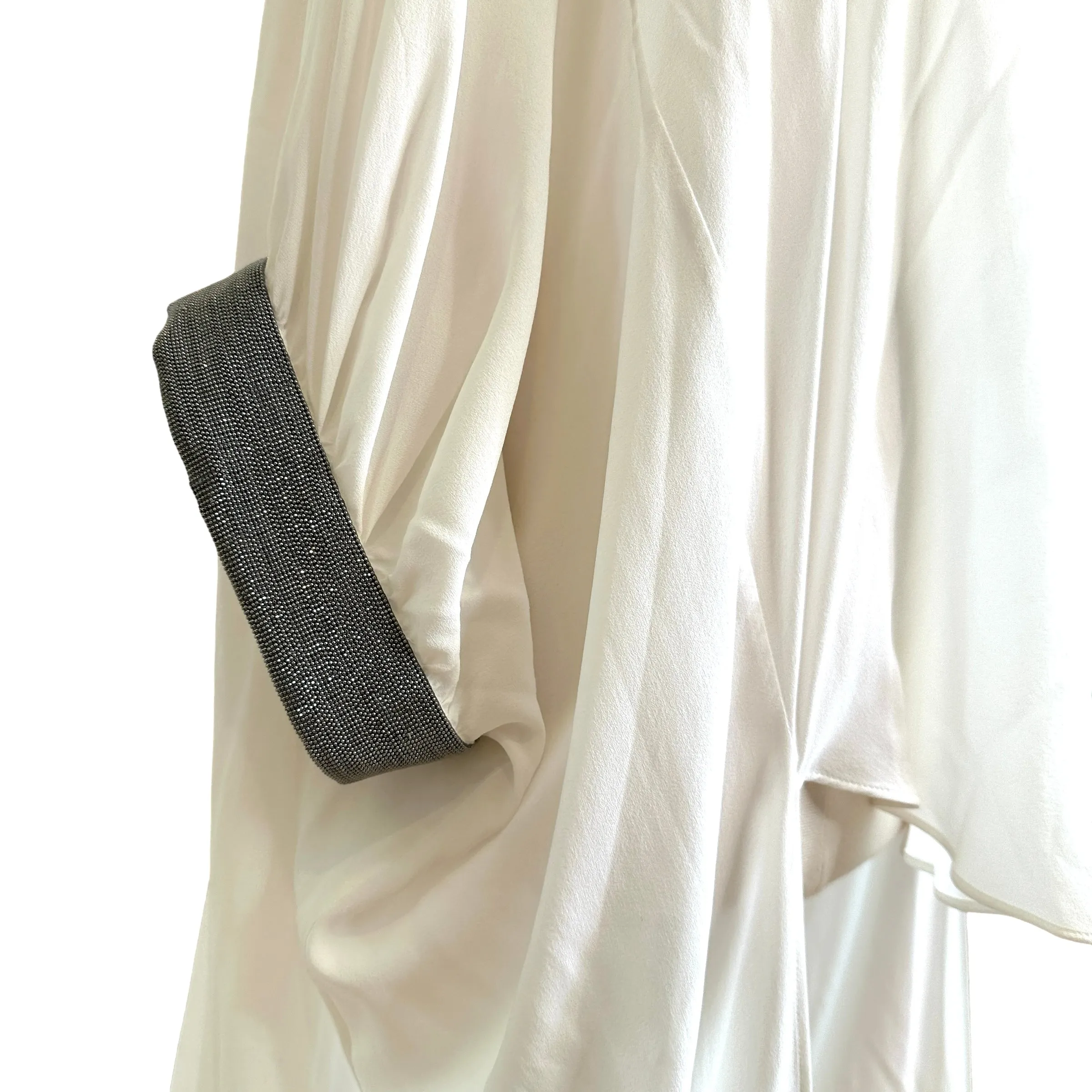 White Silk Cover-Up Duster - M