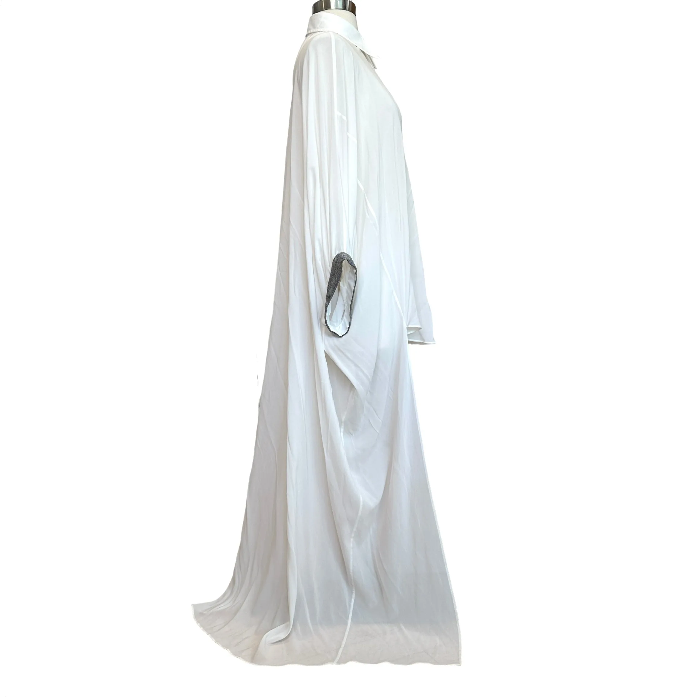 White Silk Cover-Up Duster - M