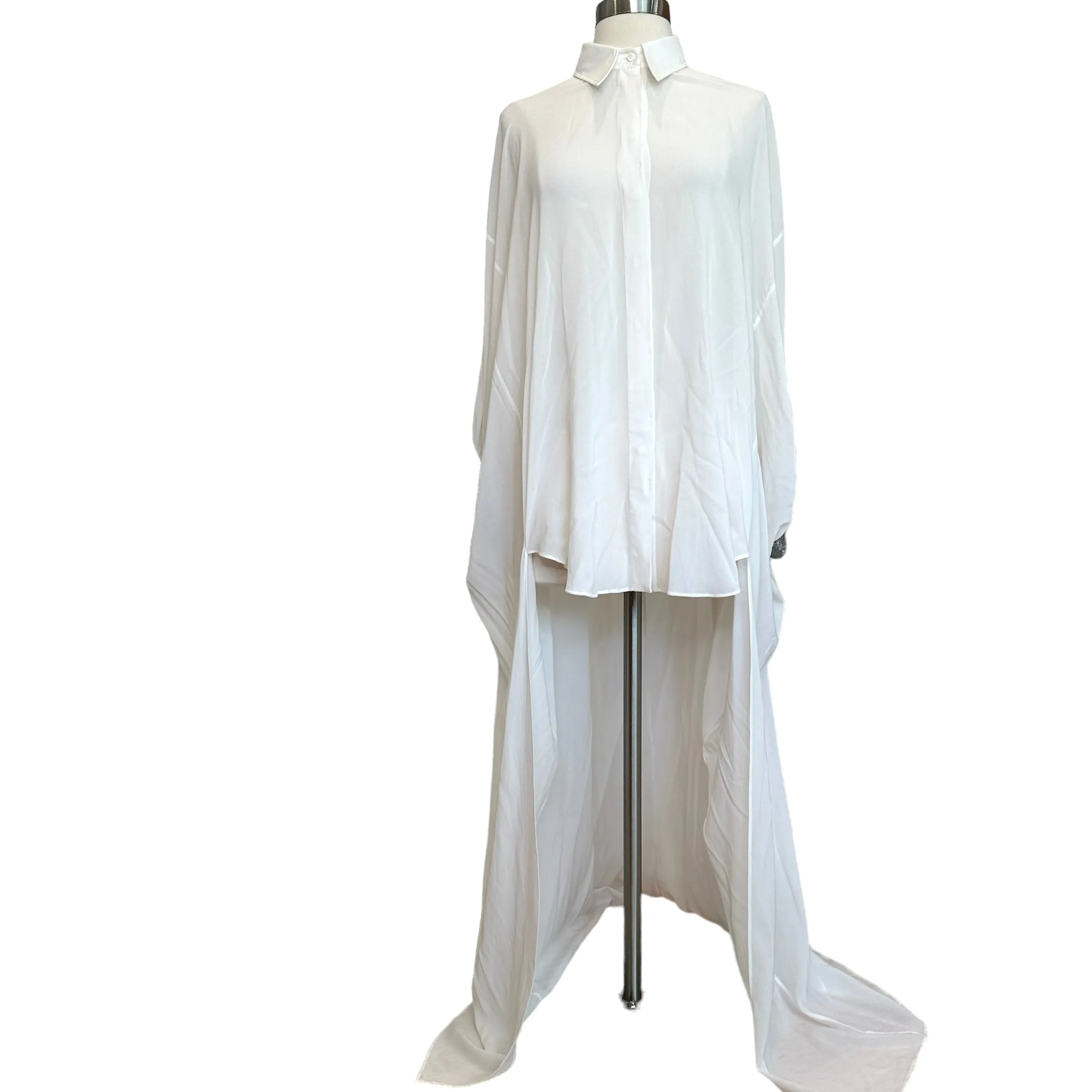 White Silk Cover-Up Duster - M