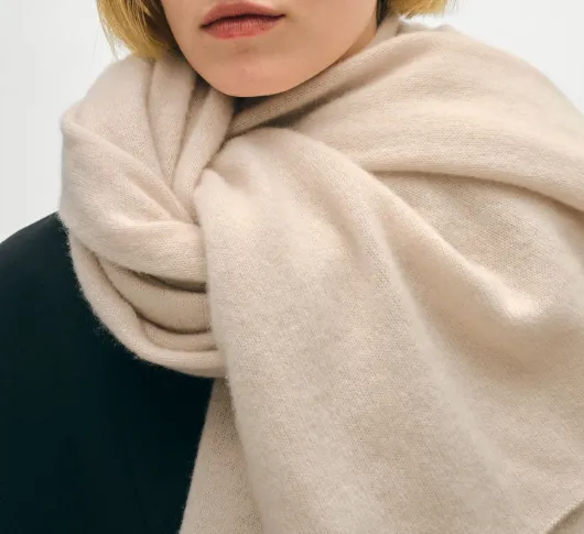 White   Warren - Cashmere Travel Wrap in Neutral Heather