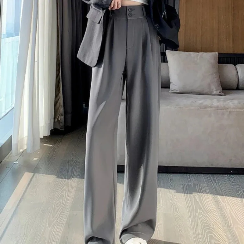 Wide Leg High Waist Loose Style Trendy Trousers
