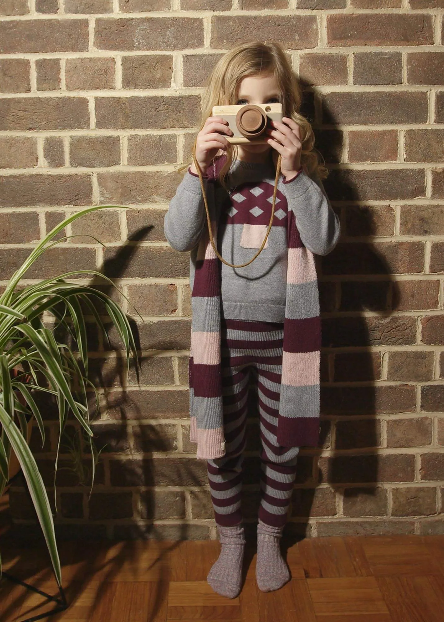 Willow - Dusty Pink Striped Knit Scarf