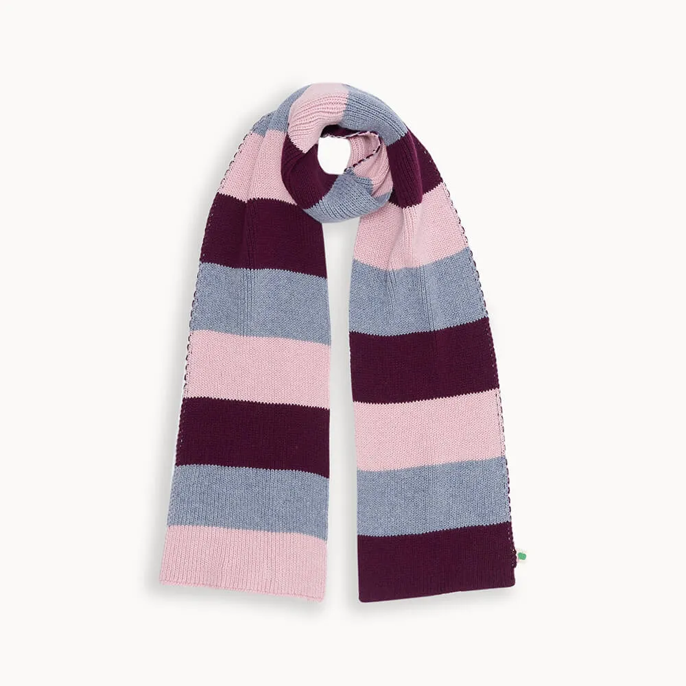 Willow - Dusty Pink Striped Knit Scarf