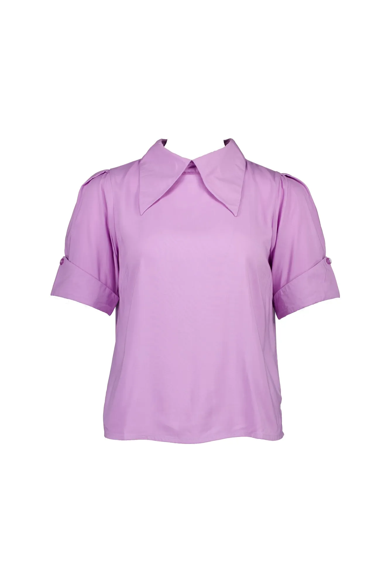 Wing Collar Top in Black