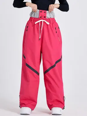 Women High Waist Outdoor Baggy Snow Pants