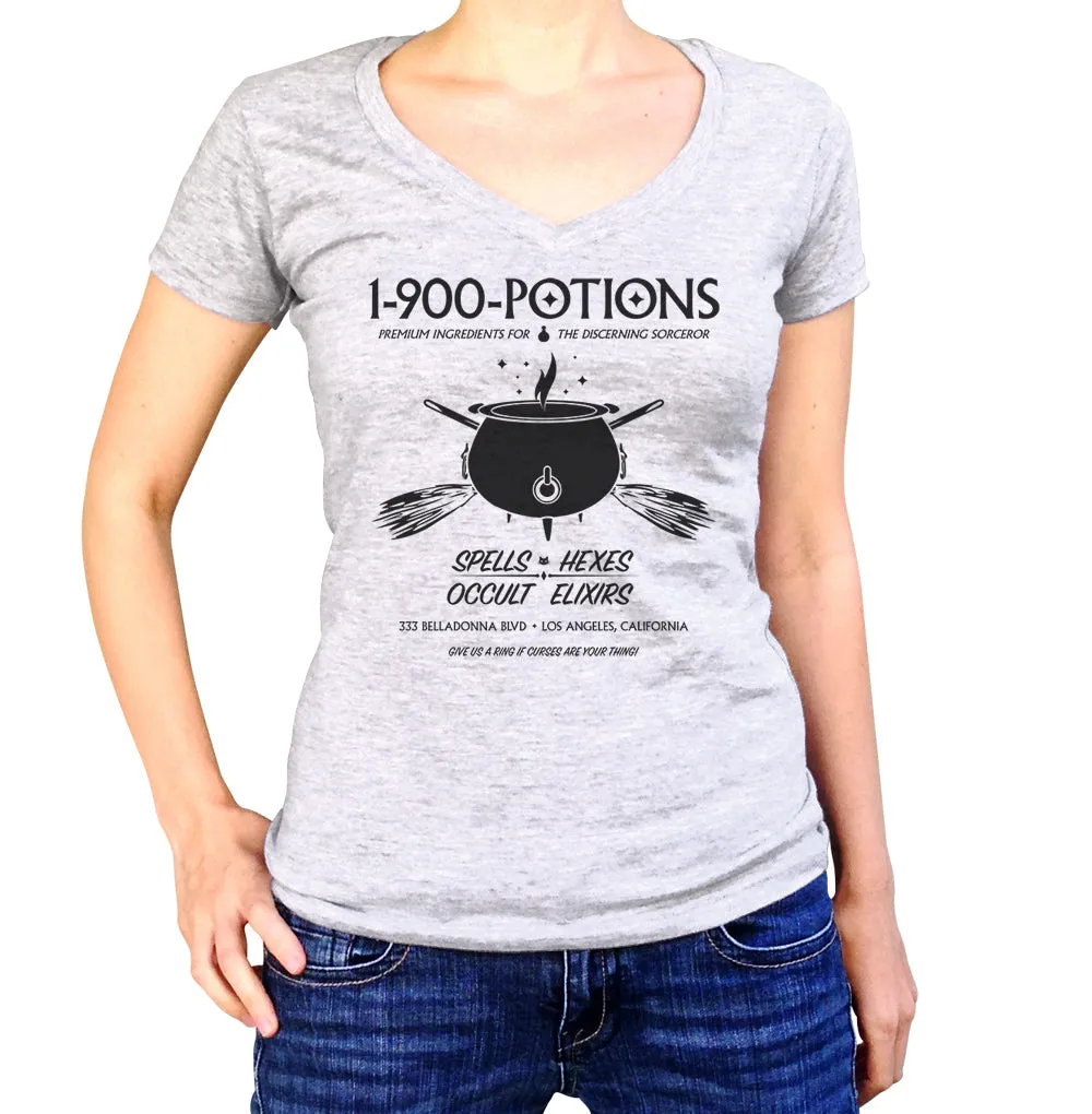 Women's 1 900 Potions Witch Vneck T-Shirt
