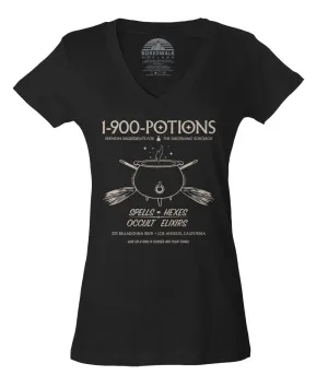 Women's 1 900 Potions Witch Vneck T-Shirt